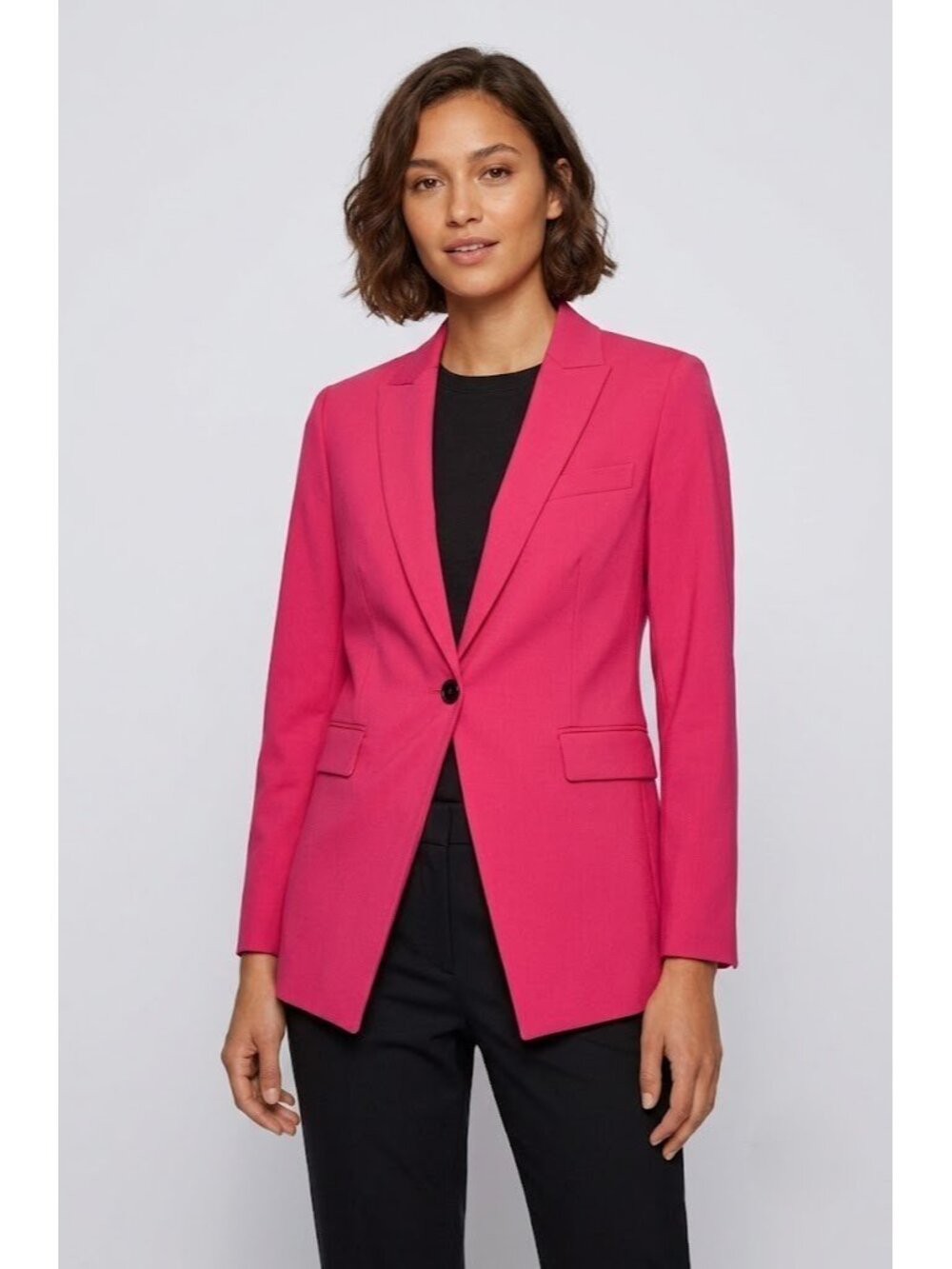 NWT Theory Etiennette Blazer in Watermelon Pink Traceable Wool Jacket 2